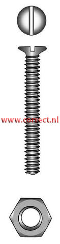 Marinetech Metaalschroef + Moer PK/Zaagsnede M8x100 (2stk) DIN963