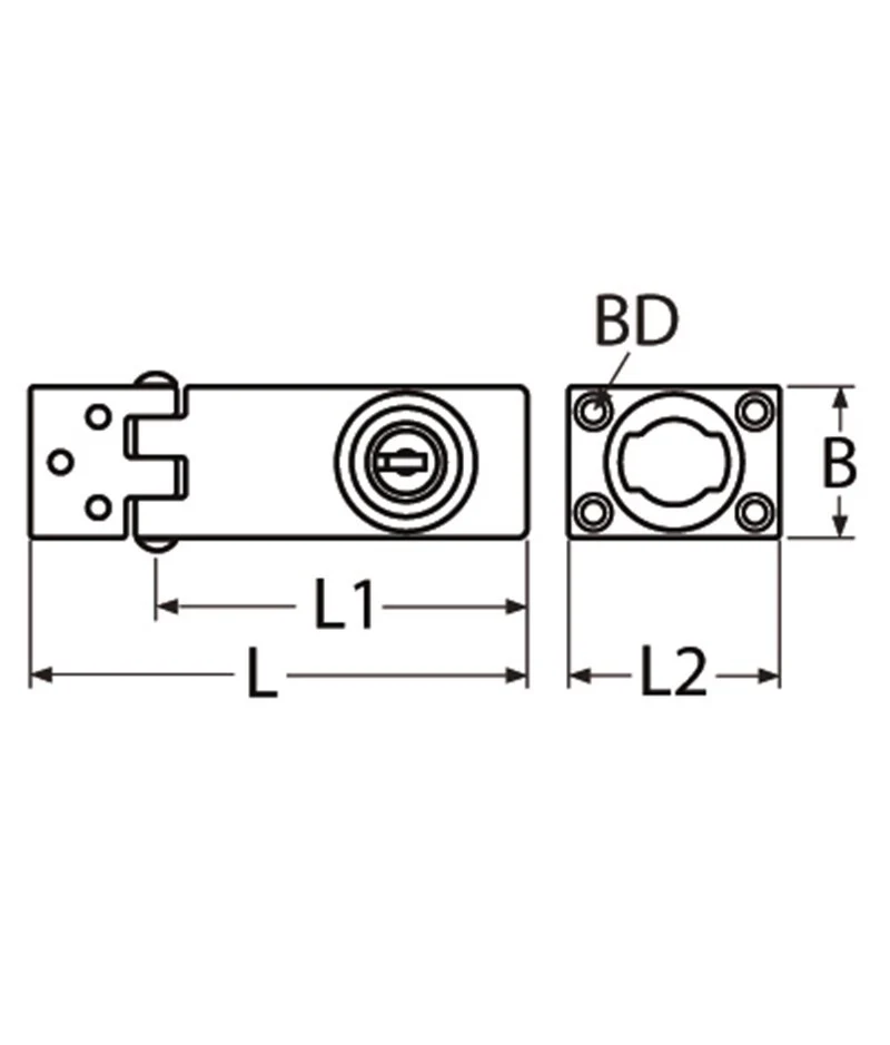 Marinetech Overvalscharnier met Slot 98x30mm - Image 2