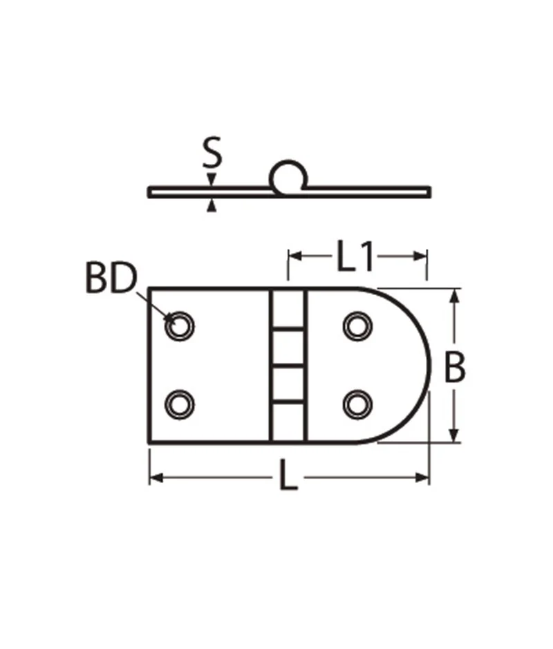 Marinetech Scharnier 70x38 mm afmetingen l x b x dikte: 70x38x2mm - Image 2