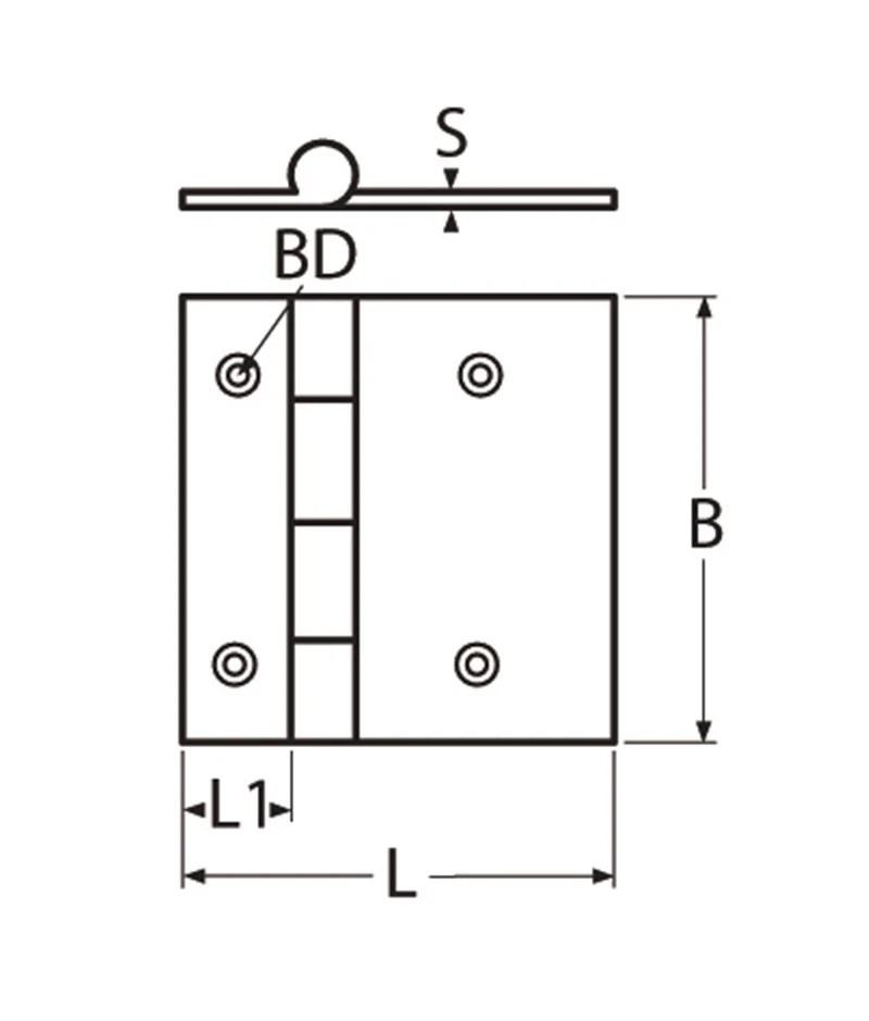 Marinetech Scharnier gegoten afmetingen l x b x dikte: 52x61x4mm - Image 2