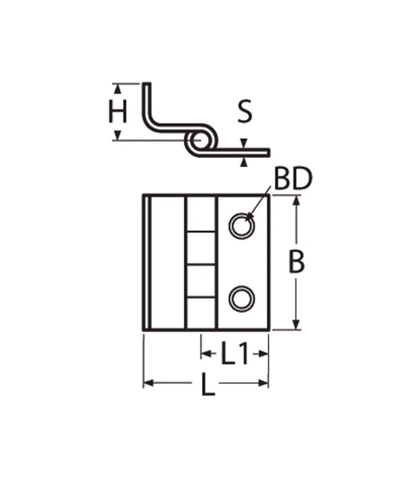 Marinetech Verzetscharnier 35x38 mm afmetingen l x b x dikte: 35x38x2mm - Image 2