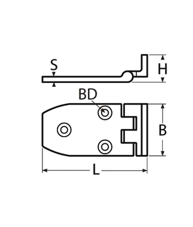 Marinetech Verzetscharnier 70x38 mm afmetingen 68x38x4mm - Image 2