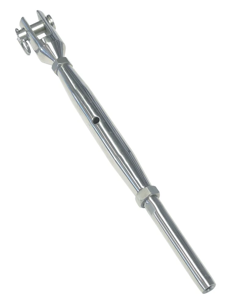 Marinetech Wantspanner M10 met Walsterminal en Gaffel, gedraaid, touw 5mm