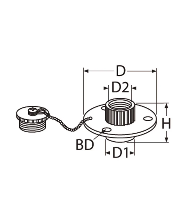Marinetech Waterinlaat 70 mm RVS A4-316 - Image 2