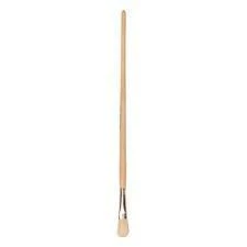 Master Lyonpenseel Plat No.22 wit haar, ongelakte houten steel