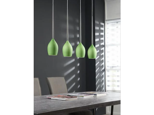 Mioni VETRO hanglamp met 4 glazen kelken en RVS-buis - Image 2