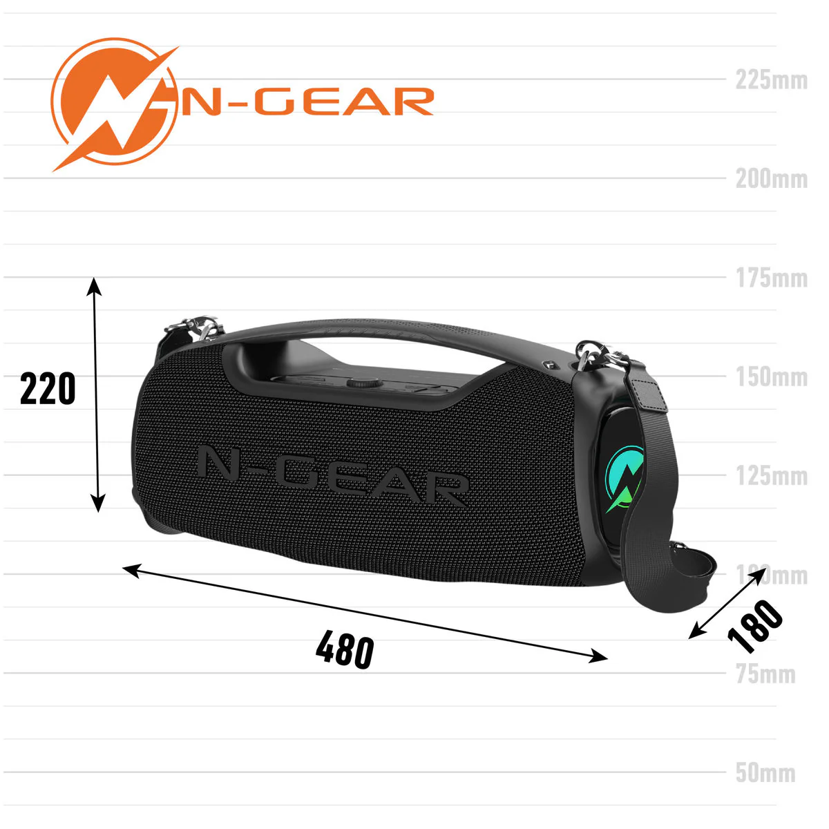 N-Gear NRG500 Partybox met Verlichting & Microfoon - Image 5