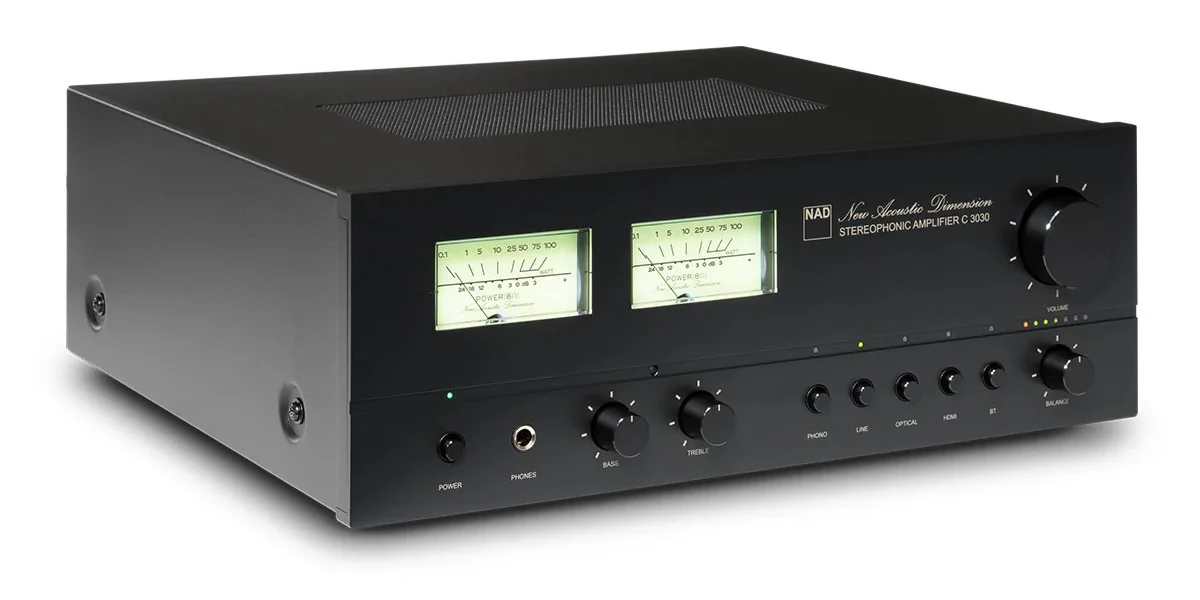 NAD C3030 compacte retro design stereo versterker met VU meters - Image 2