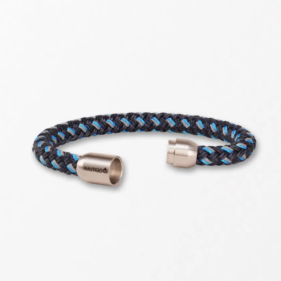 Nautiqo Touw armband blauw en grijs - Image 2