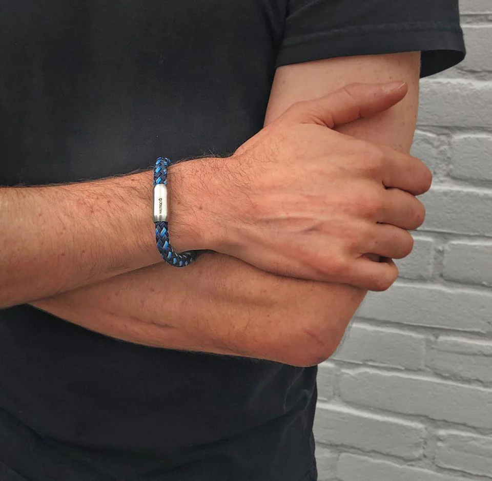 Nautiqo Touw armband blauw en grijs - Image 3