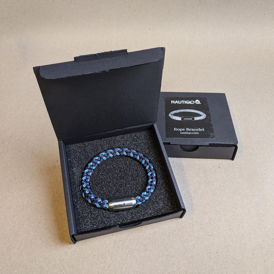 Nautiqo Touw armband blauw en grijs - Image 4