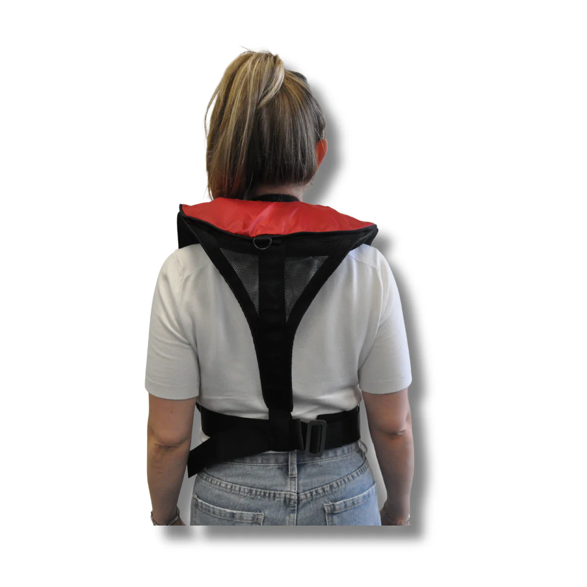 Ned-Link 150N MH automatisch reddingsvest met harnas rood - Image 3