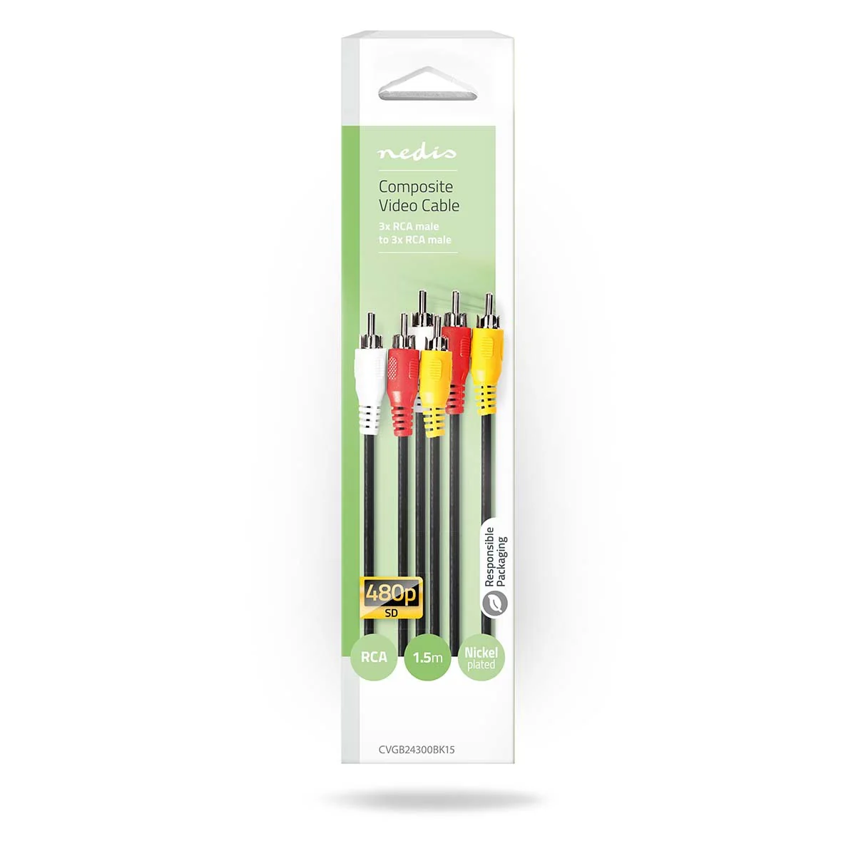 Nedis Composiet AV Videokabel 3x RCA Male naar 3x RCA Male, lengte kabel 1,5  meter - Image 3