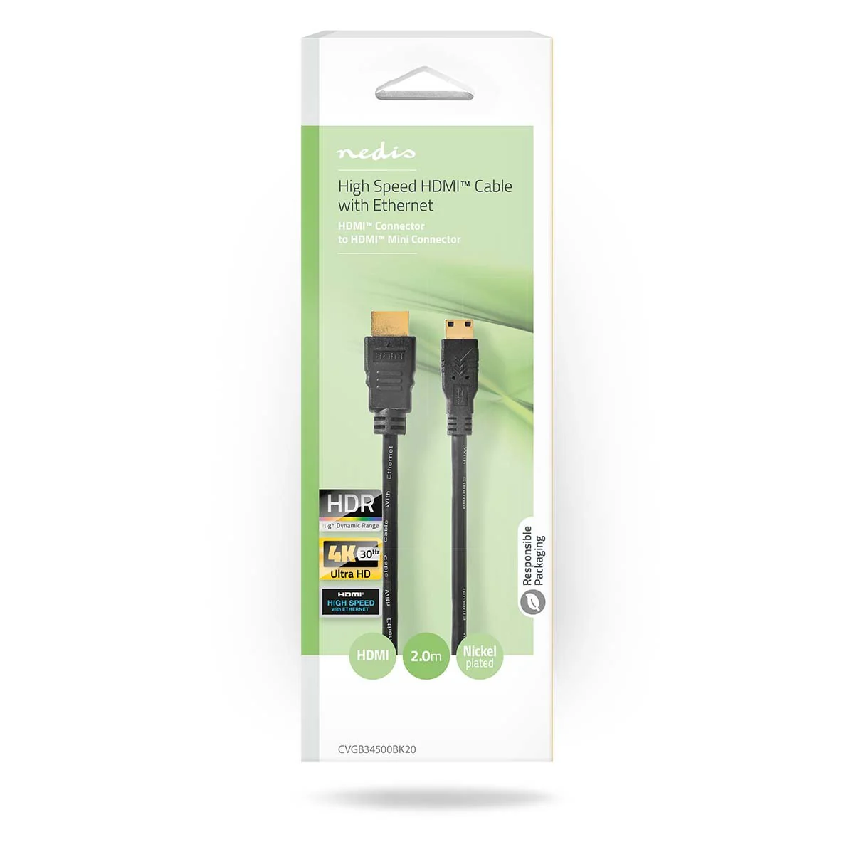 Nedis HDMI naar HDMI mini kabel met ethernet, kabel lengte 2 meter - Image 3