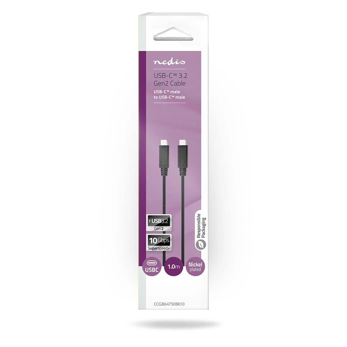 Nedis USB-C kabel van USB-C Male naar USB-C Male, lengte 1 meter - Image 3