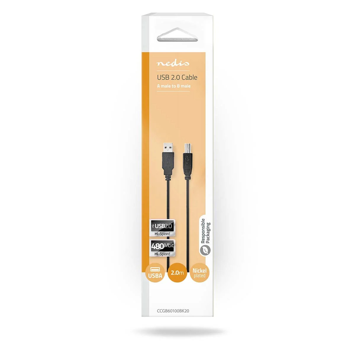 Nedis USB kabel van USB-A Male naar USB-B Male, lengte kabel 2 meter - Image 3