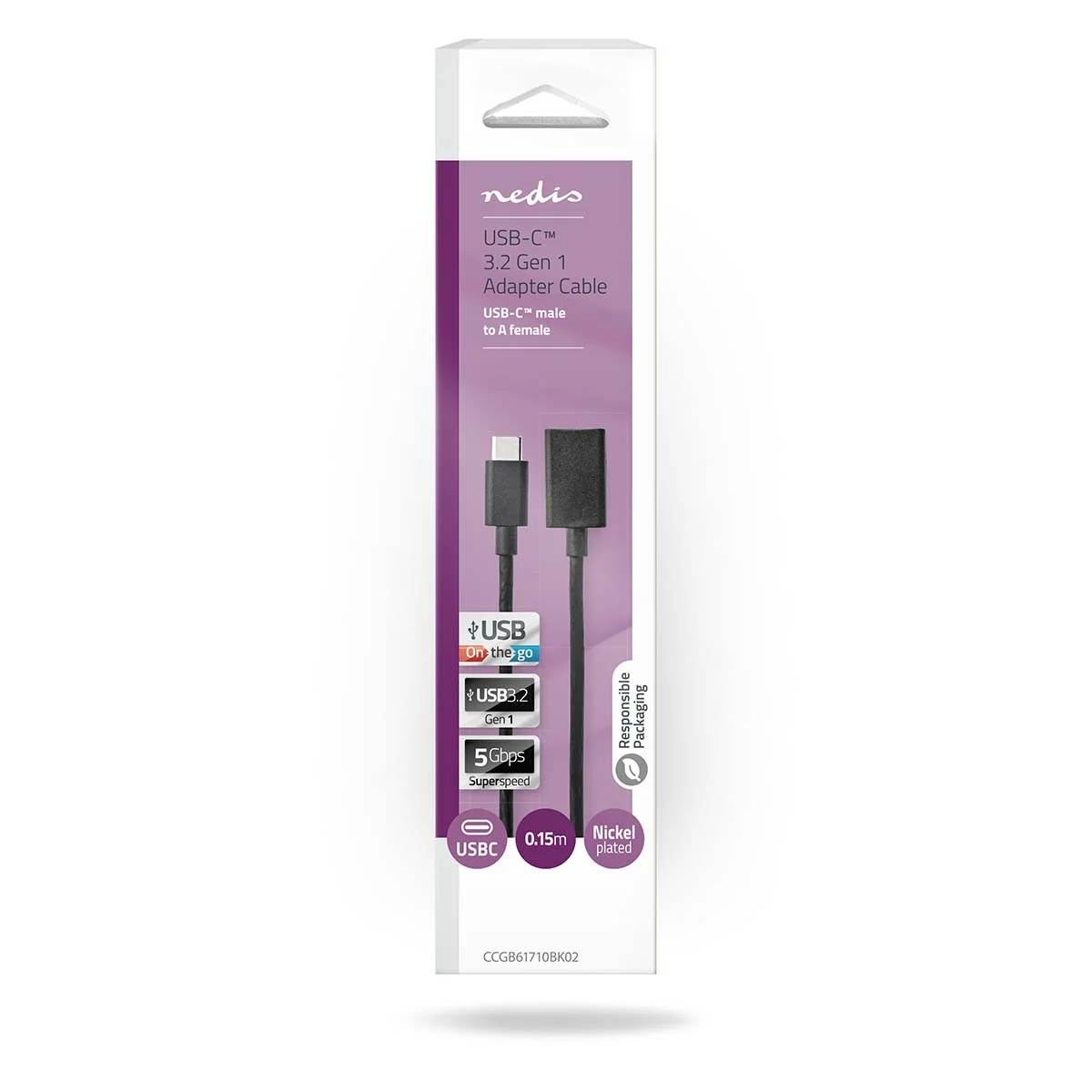 Nedis USB verloop kabel van USB-C Male naar USB-A Female - Image 3