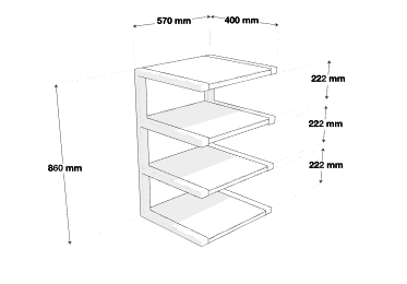 NorStone ESSE HIFI zwart Audio meubel met 4 lagen - Image 4