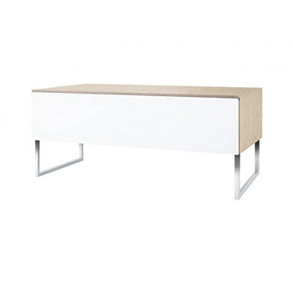 NorStone KHALM 140 eiken TV meubel met glazen voorplaat/klep