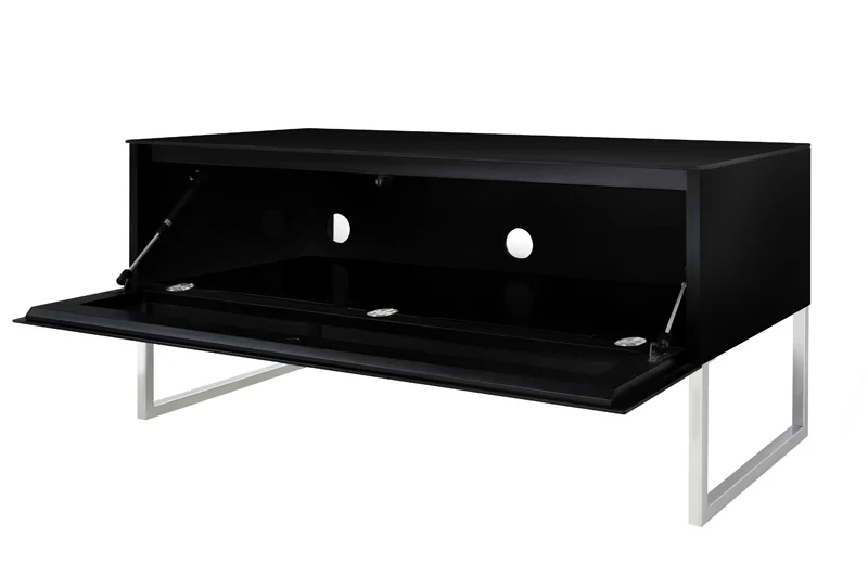 NorStone KHALM 140 zwart TV meubel met glazen voorplaat/klep - Image 2