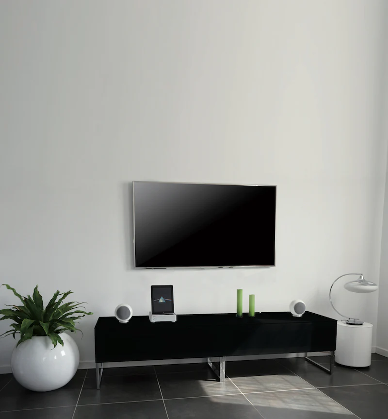 NorStone KHALM 140 zwart TV meubel met glazen voorplaat/klep - Image 4