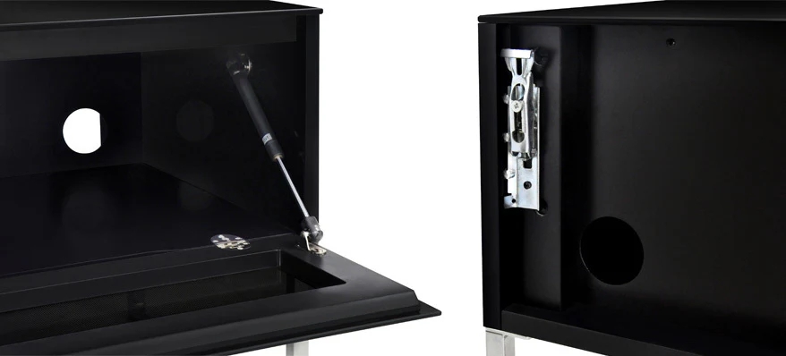 NorStone KHALM 140 zwart TV meubel met glazen voorplaat/klep - Image 5