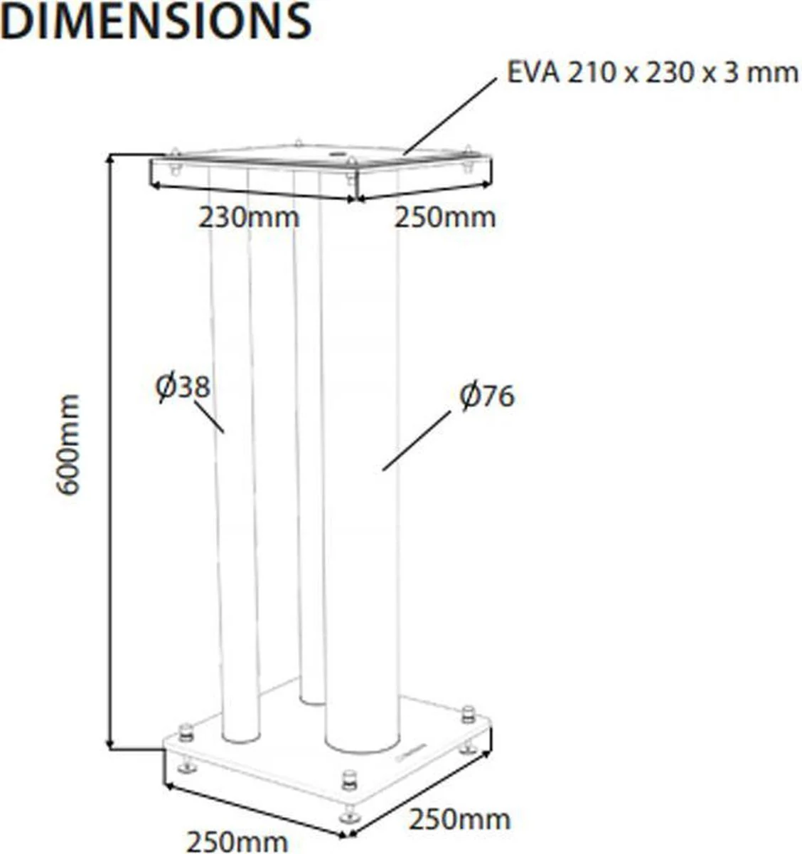 NorStone STYLUM MAX wit Luidsprekerstandaards 60 cm hoog - Image 2