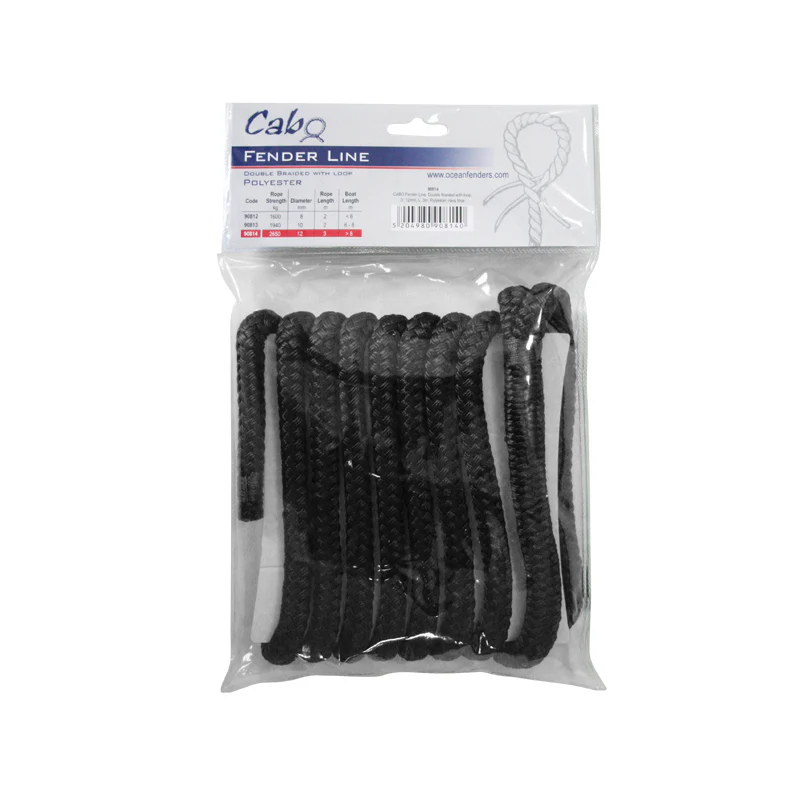 Ocean Cabo fenderlijn 10 mm x 2 m met oogsplits zwart (1 stuk) - Image 2