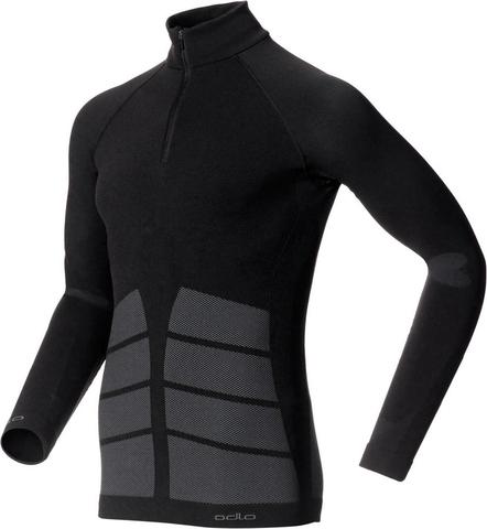 Odlo Evolution Warm Thermoshirt Lange Mouwen Met Rits Heren - Zwart