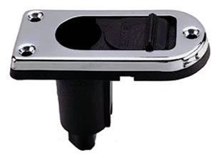 Perko 1047 Rechthoek Basis 0° 2-Pins voor Insteekmast - RVS/Zwart