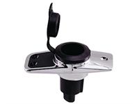 Perko 1060 Rechthoek Basis 5° 2-pins voor Insteekmast - RVS/Zwart
