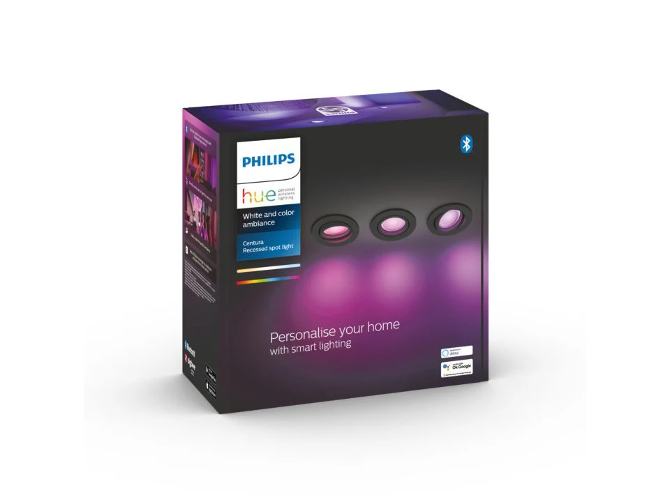 Philips Centura Hue 3-pack inbouwspot, white en color ambiance - Image 3