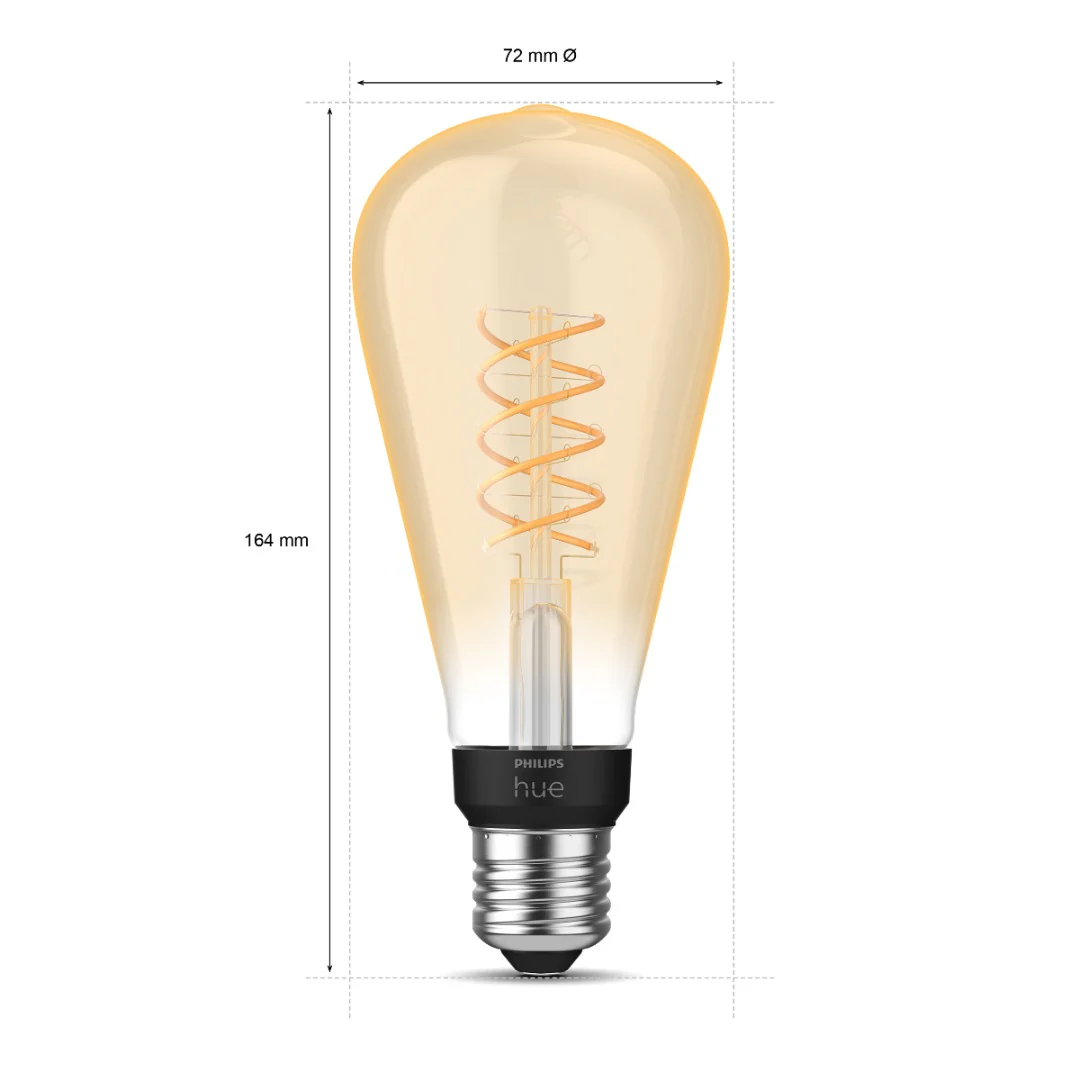 Philips HueW 7.2 Fil ST72 E27 EU smart lichtbron in design vintage kooldraad lamp - Image 3