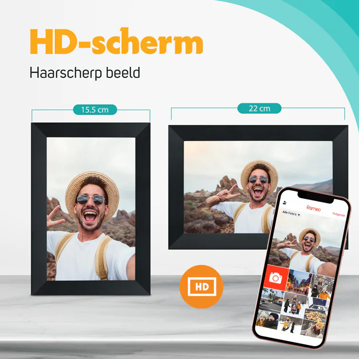 Pora & Co Digitale fotolijst 10 inch met WiFi en Frameo App zwart - Image 4