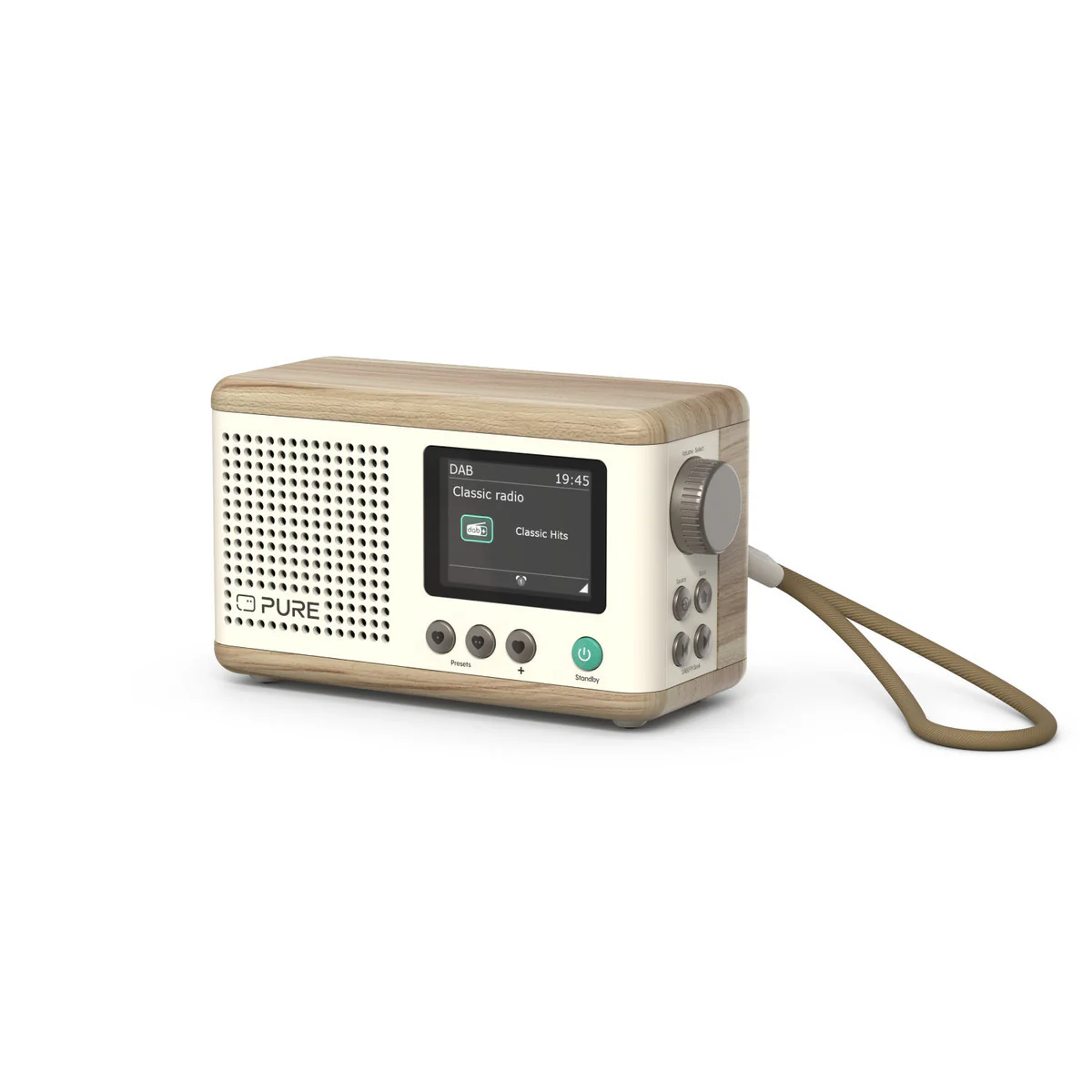 Pure Classic Mini Cotton Wit/Eiken, portabel DAB+ radio met Bluetooth - Image 2