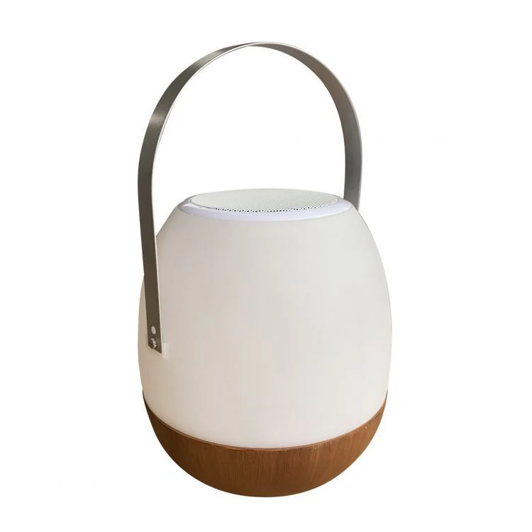 Qazqa Cosy lamp Pintac wood taffellamp met speaker