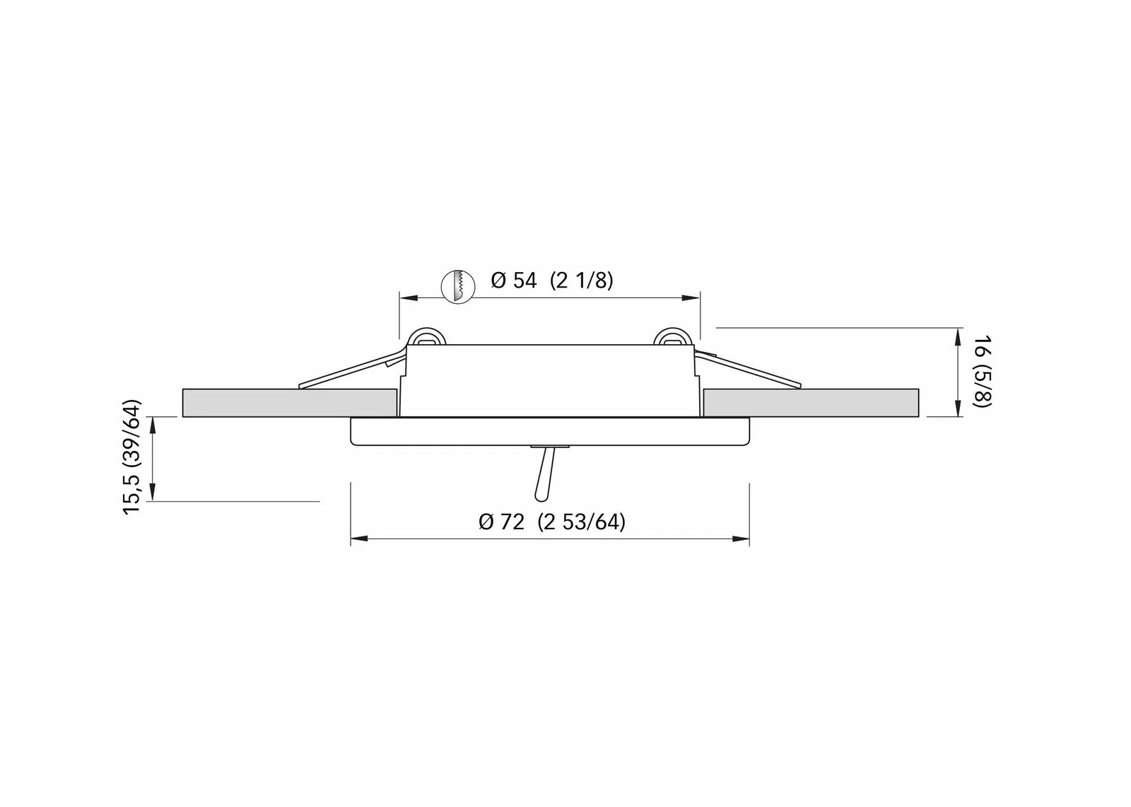 Quick TED CS LED Switch Spot diameter 72 mm - IP40 - Warm Wit - RVS - Image 3