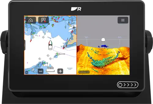 Raymarine Axiom+ RV kaartplotter inclusief West Europa LightHouse kaart en RV-100 transducer