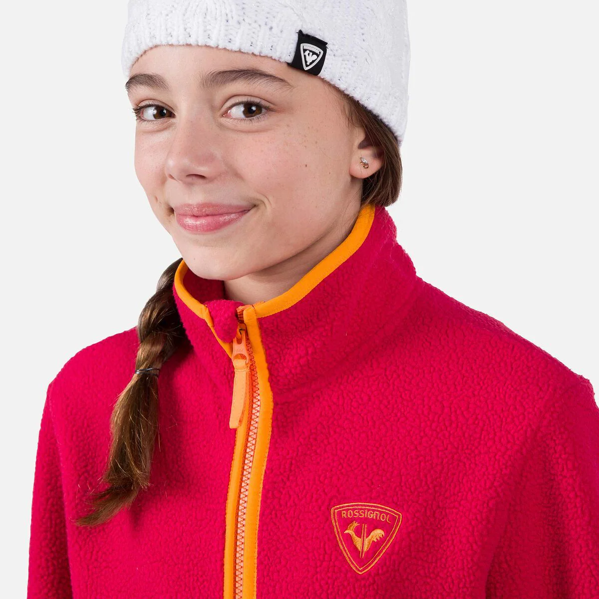 Rossignol Jr Alltrack FZ kinder fleece vest roze - Image 3