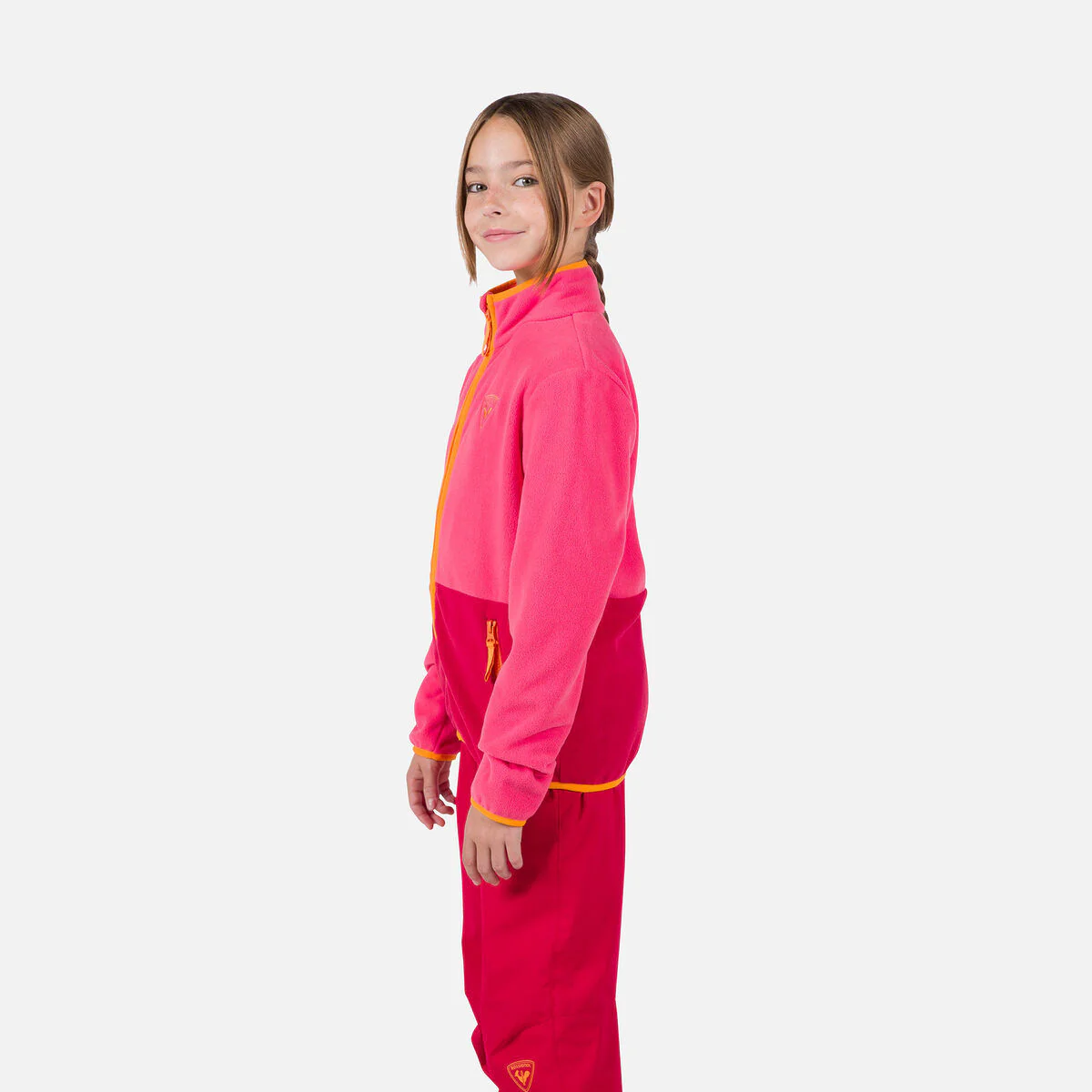 Rossignol Jr Strawpile FZ kinder fleece vest roze - Image 3
