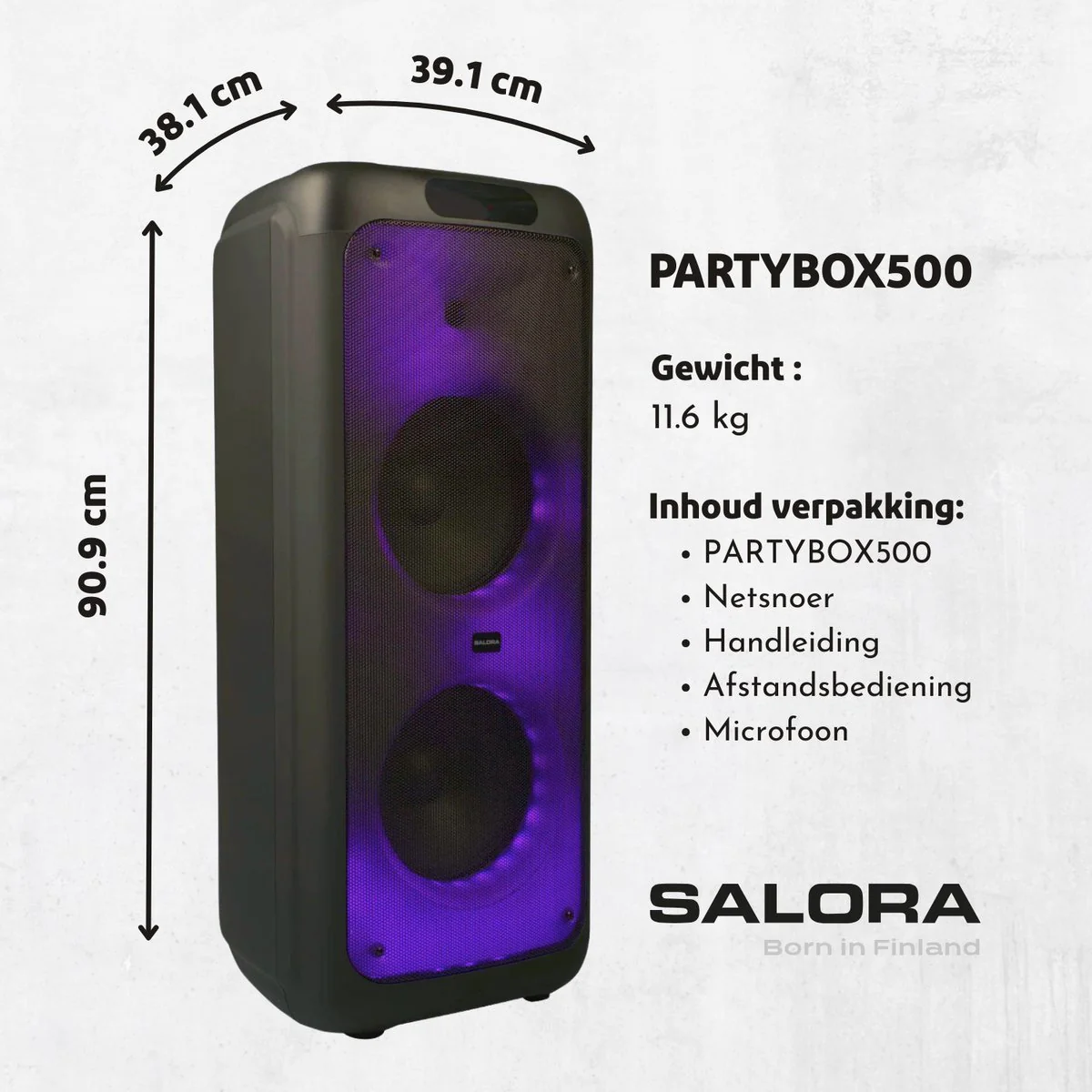 Salora Partybox 500 met LED verlichting en ingebouwde accu - Image 2
