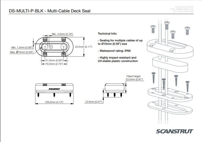 ScanStrut Dekdoorvoer tot 15 mm voor meerdere kabels zwart - Image 4