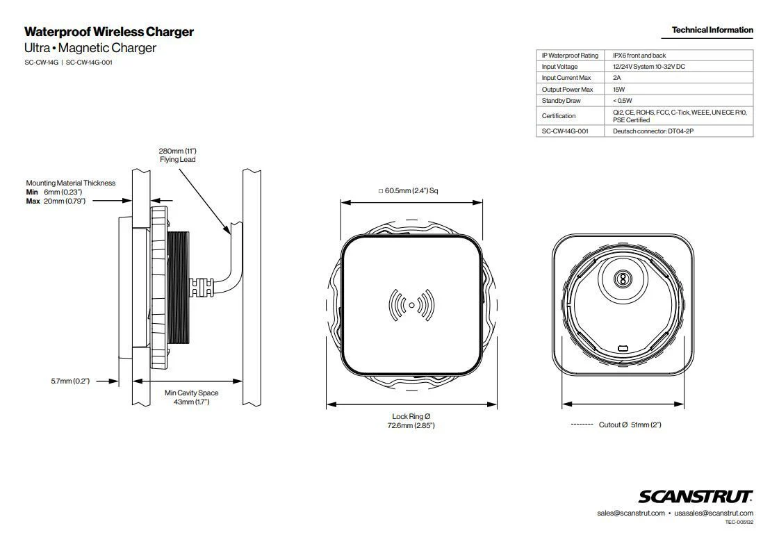 ScanStrut Ultra oplader draadloos magnetisch 15W 12-24 V - Image 6
