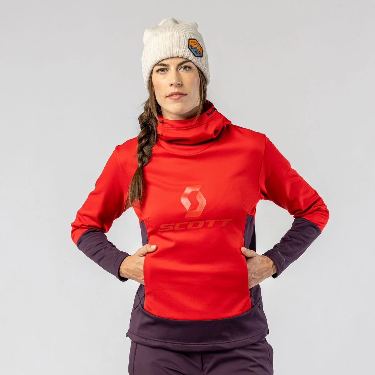 Scott Defined Mid Hoody fleece trui dames rood/paars - Image 3