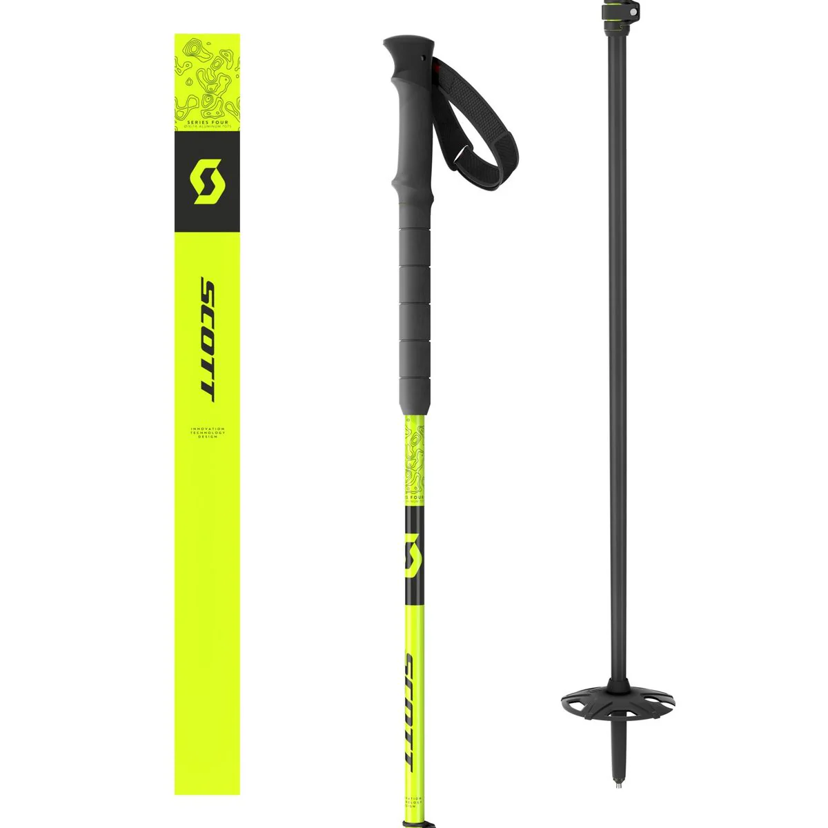 Scott Proguide SRS toerski skistokken 105-140 cm fluor geel - Image 2