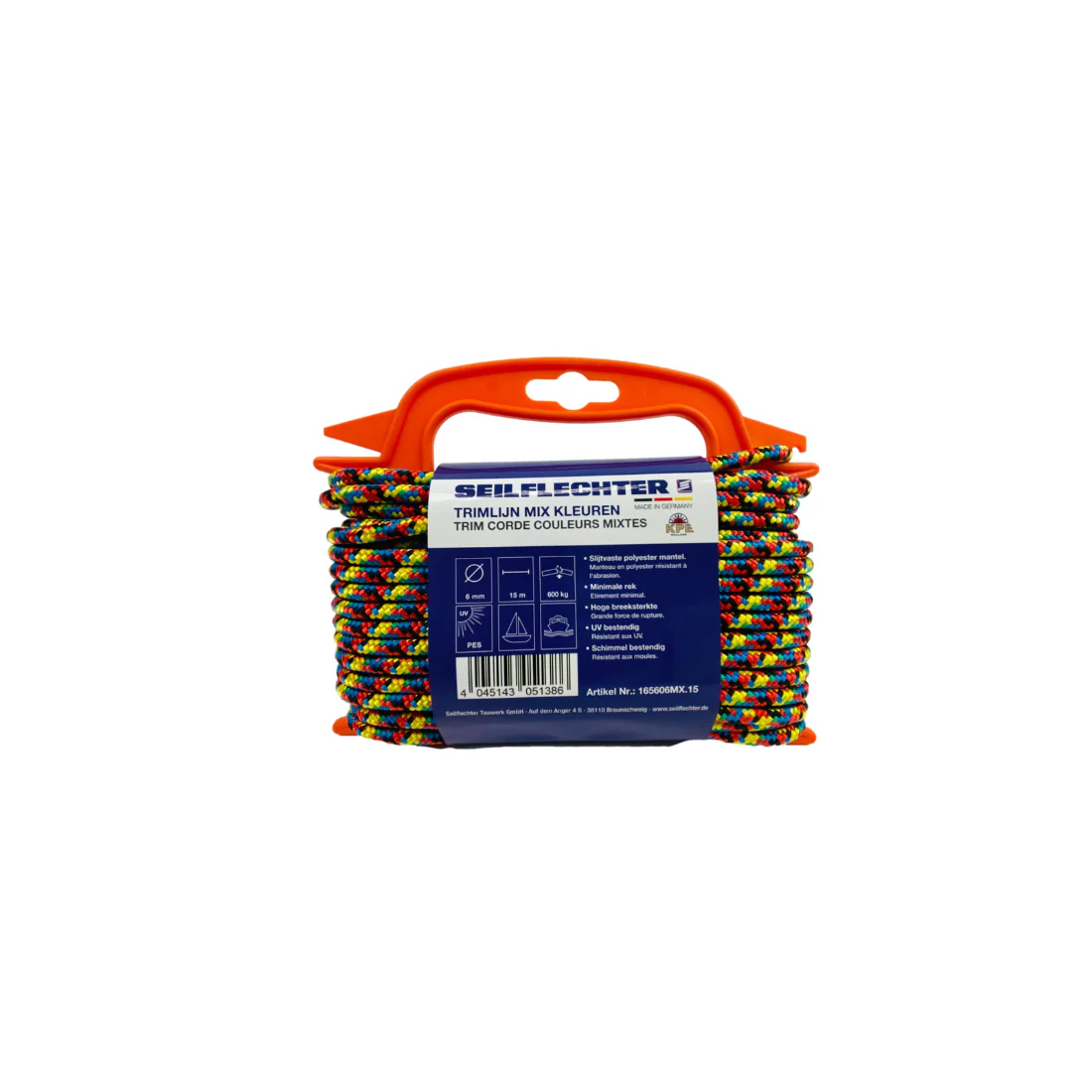 Seilflechter Trimlijn 6 mm Ø op haspel 15 meter multicolor - Image 2