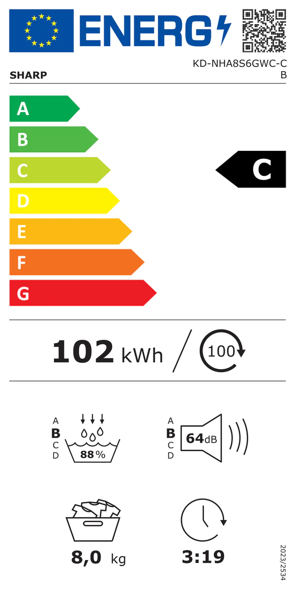 Sharp KDNHA8S6GWCCB.. warmtepompdroger - Image 2