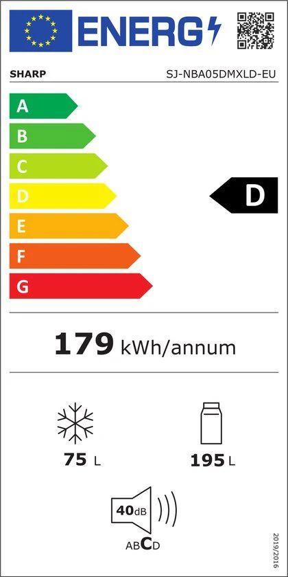 Sharp SJNBA05DMXLDEU Koelvries Combinaties 54 cm Breed met Nofrost - Image 5