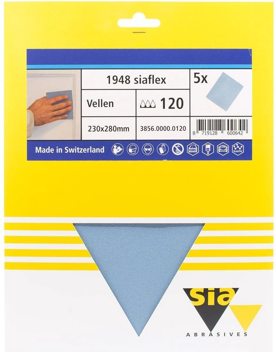 Sia Siaflex schuurpapier handvellen P150 - 230 x 180 mm (5 vellen) - Image 2