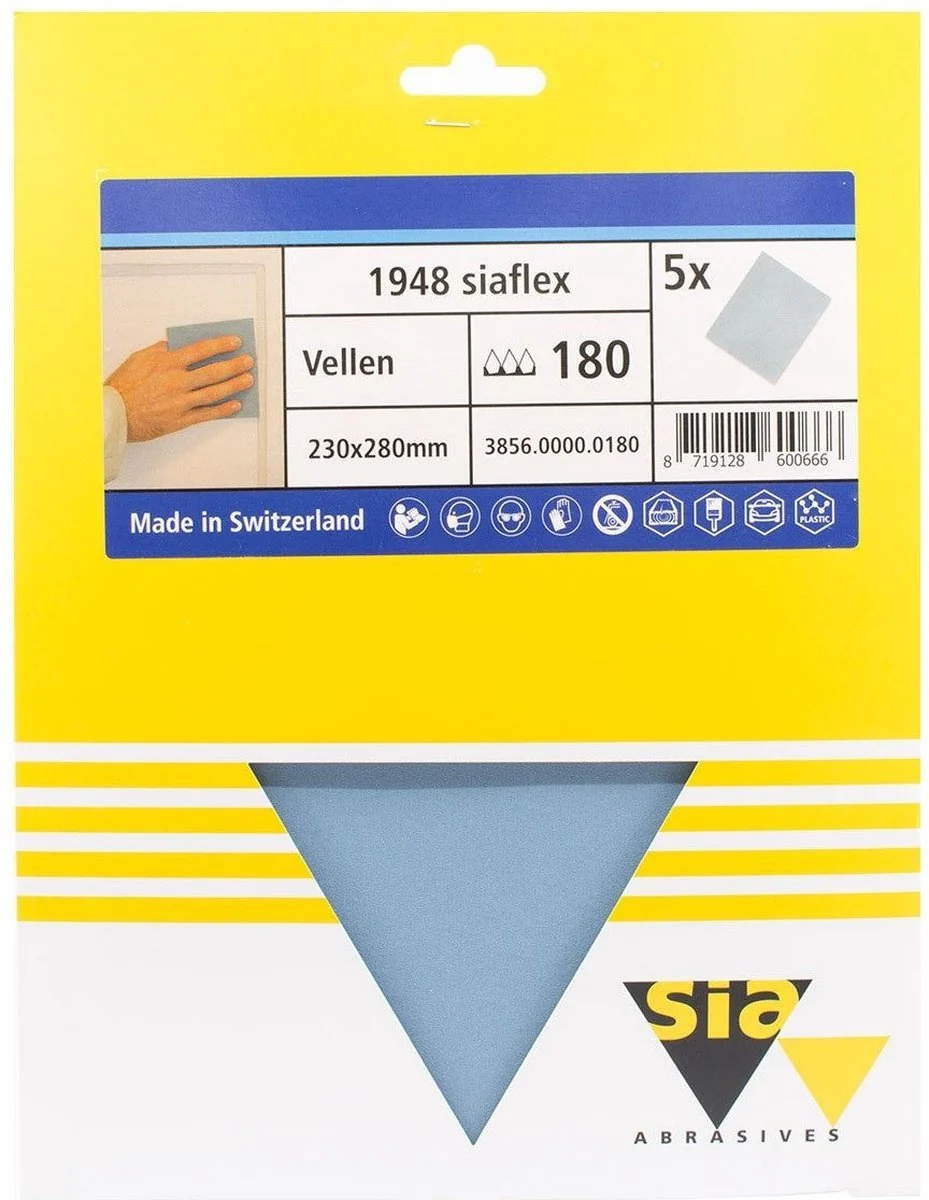 Sia Siaflex schuurpapier handvellen P180 - 230 x 180 mm (5 vellen) - Image 2